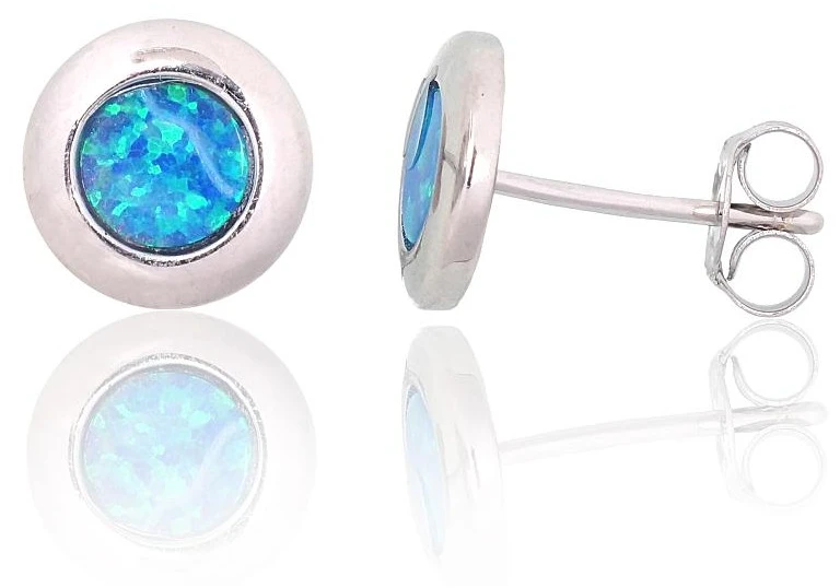 Diamond Sky Jewelry Sidabriniai auskarai su opalitu „Mėnulio Žavesys XIV“
