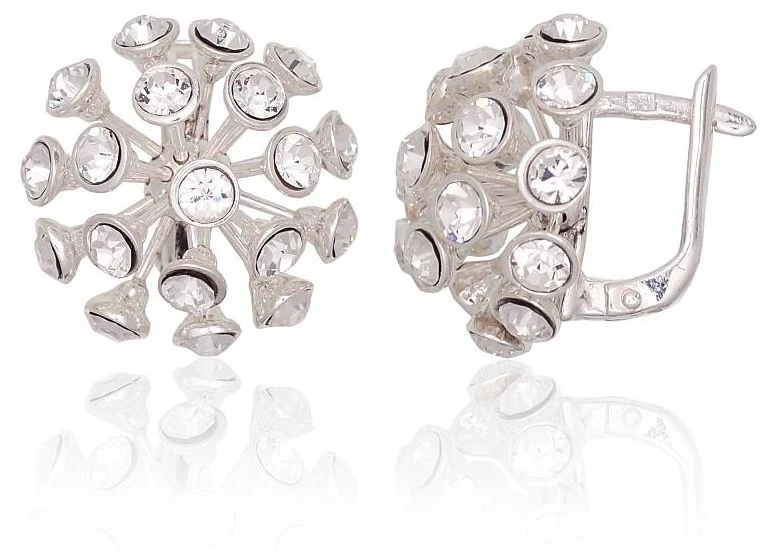 Diamond Sky Jewelry Sidabriniai auskarai „Dandelion“