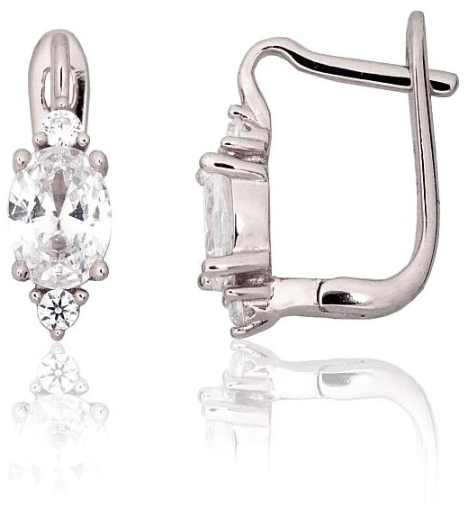 Diamond Sky Jewelry Sidabriniai auskarai su cirkoniais „Sidabrinis Mist III“