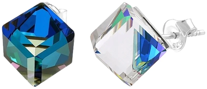 Diamond Sky Jewelry Sidabriniai auskarai „Rubicon II (Bermuda Mėlyna)“ su Swarovski® kristalais