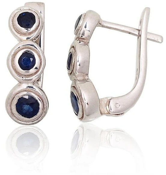 Diamond Sky Jewelry Sidabriniai auskarai su safyrais „Louise“