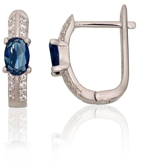 Diamond Sky Jewelry Sidabriniai auskarai su cirkoniais „Midnight Eclipse II“