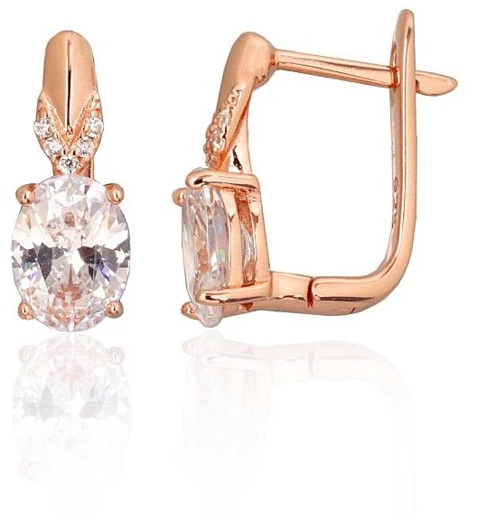 Diamond Sky Jewelry Sidabriniai auskarai su cirkoniais „Golden Mirage III“