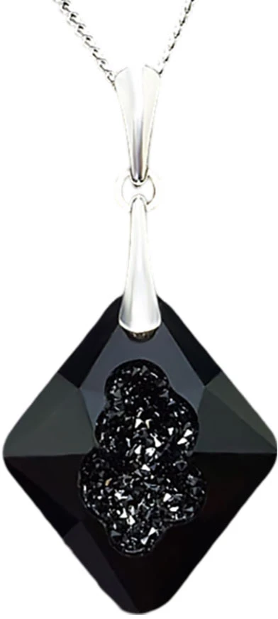 Diamond Sky Jewelry Sidabrinis pakabukas „Growing Crystal (Jet)“ su Swarovski® kristalais