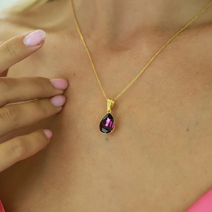 Diamond Sky Jewelry Sidabrinis pakabukas „Crystal Drop (Amethyst)“ su Preciosa® kristalais