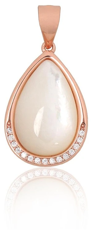 Diamond Sky Jewelry Sidabrinis pakabukas su cirkoniais ir perlamutru „Tears of the Moon II“