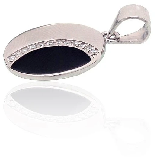 Diamond Sky Jewelry Sidabrinis pakabukas su cirkoniais ir emaliu „Eclipse“