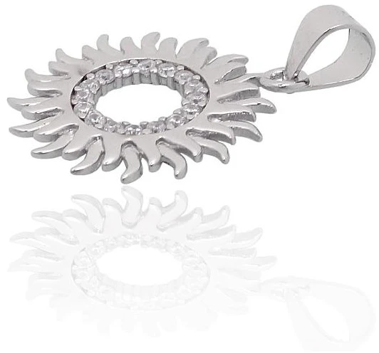 Diamond Sky Jewelry Sidabrinis pakabukas su cirkoniais „Sun V“