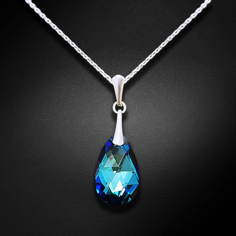 Diamond Sky Jewelry Sidabrinis pakabukas „Baroque (Bermuda Mėlyna)“ su Swarovski® kristalais