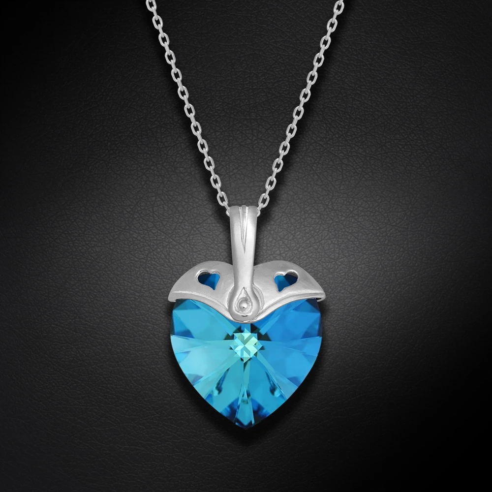 Diamond Sky Jewelry Sidabrinis pakabukas „Cupid (Bermuda Mėlyna)“ su Swarovski® kristalais
