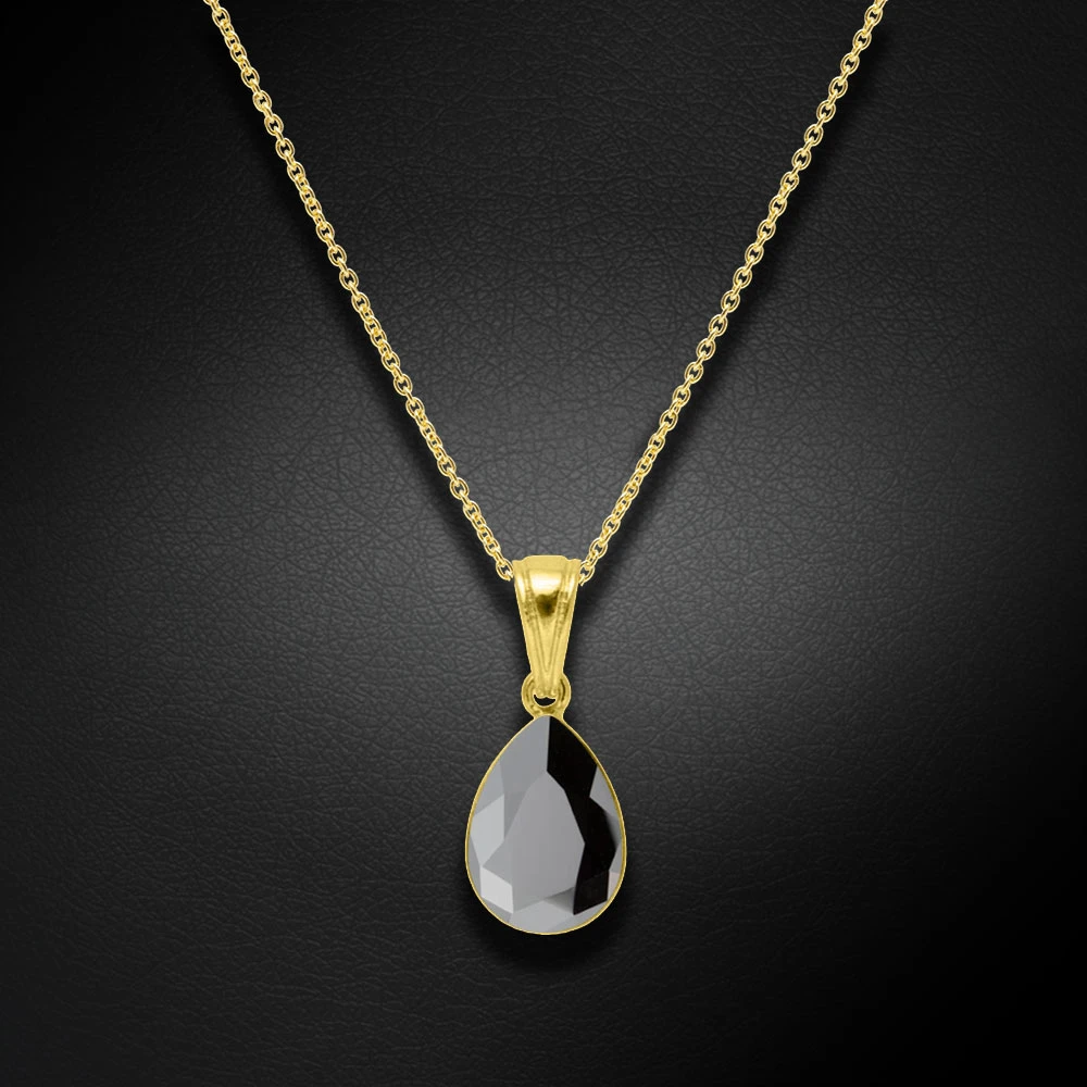 Diamond Sky Jewelry Sidabrinis pakabukas „Crystal Drop (Jet Hematite)“ su Preciosa® kristalais