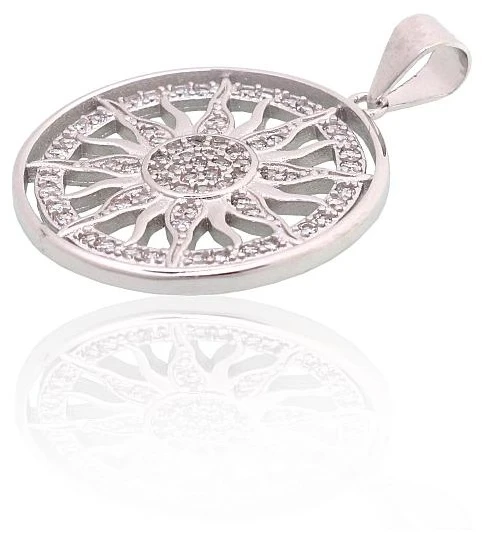 Diamond Sky Jewelry Sidabrinis pakabukas su cirkoniais „Sun II“
