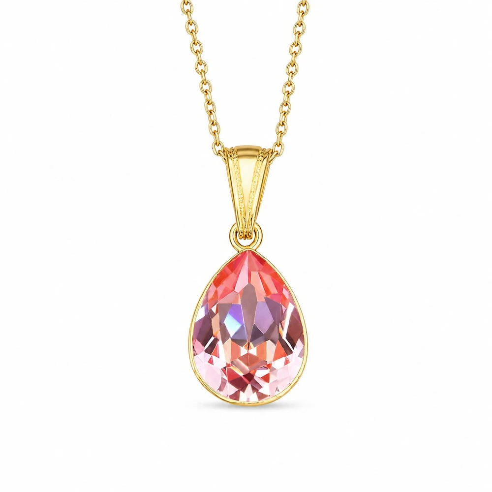 Diamond Sky Jewelry Sidabrinis pakabukas „Crystal Drop (Light Rose)“ su Preciosa® kristalais