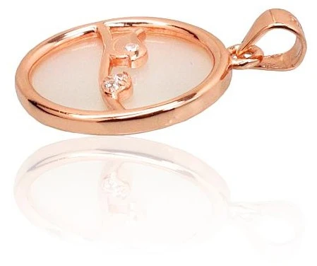 Diamond Sky Jewelry Sidabrinis pakabukas su cirkoniais ir perlamutru „Sparrow“