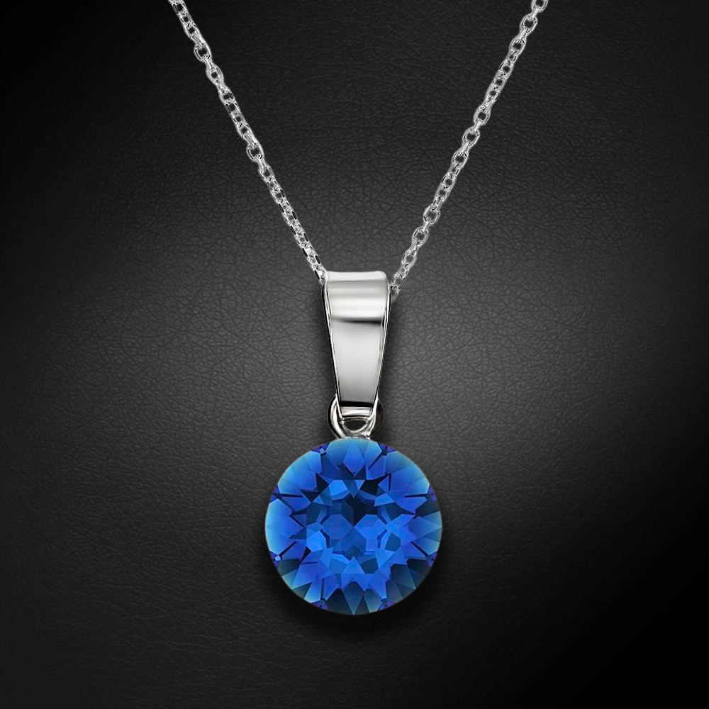 Diamond Sky Jewelry Sidabrinis pakabukas „Classic (Capri Mėlyna)“ su Swarovski® kristalais