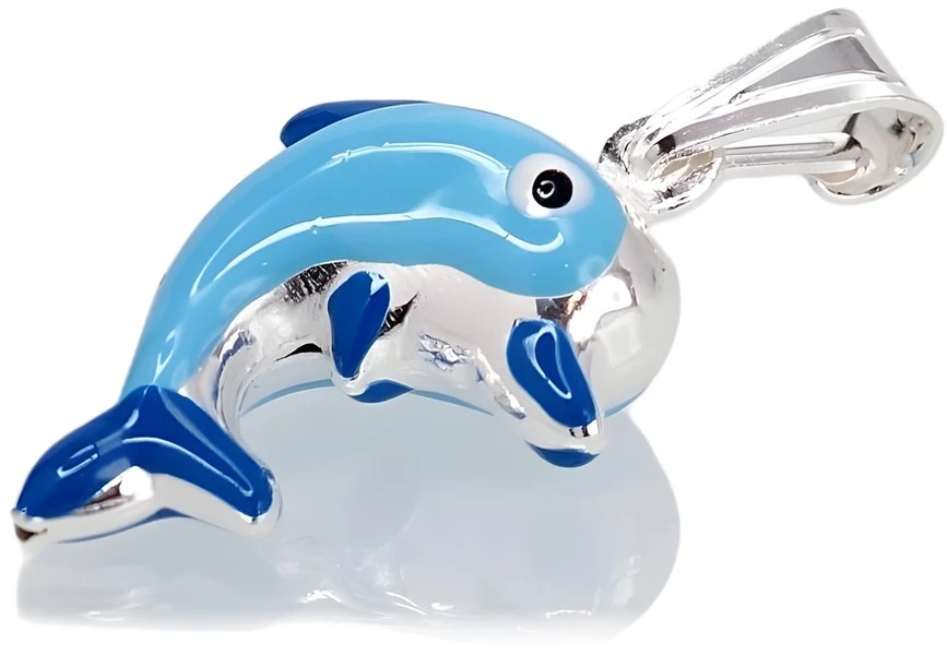 Diamond Sky Jewelry Sidabrinis pakabukas su emaliu „Dolphin“