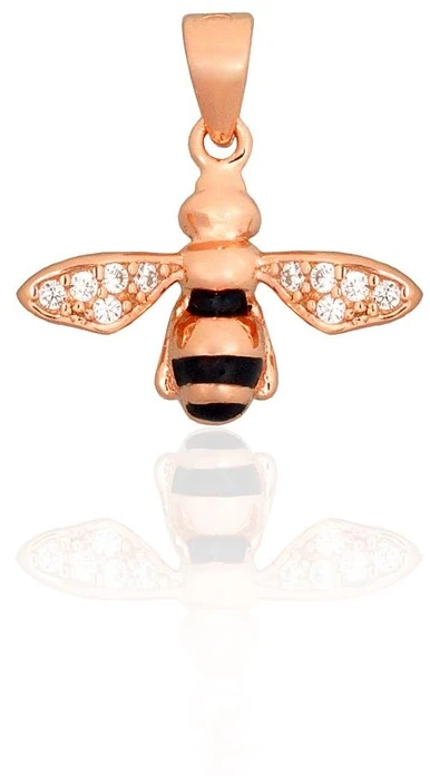 Diamond Sky Jewelry Sidabrinis pakabukas su cirkoniais ir emaliu „Pchelka II“