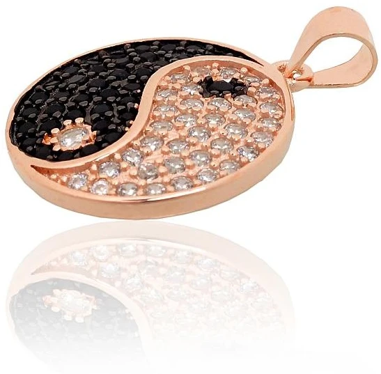 Diamond Sky Jewelry Sidabrinis pakabukas su cirkoniais „Yin Yang“