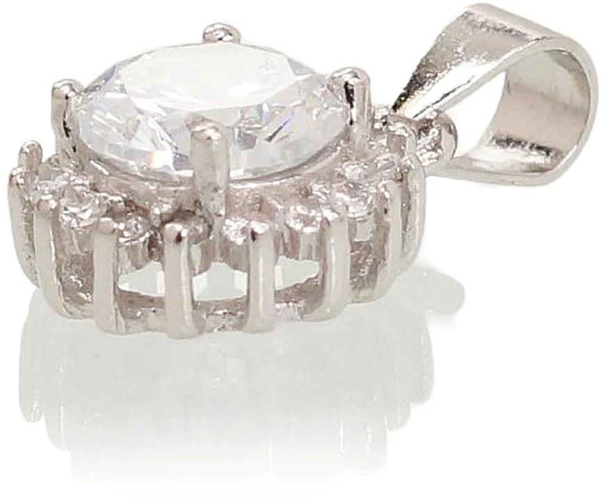 Diamond Sky Jewelry Sidabrinis pakabukas su cirkoniais „Širdys ir Strėlės II“