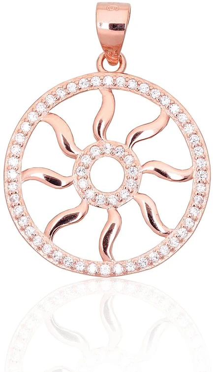 Diamond Sky Jewelry Sidabrinis pakabukas su cirkoniais „Sun III“