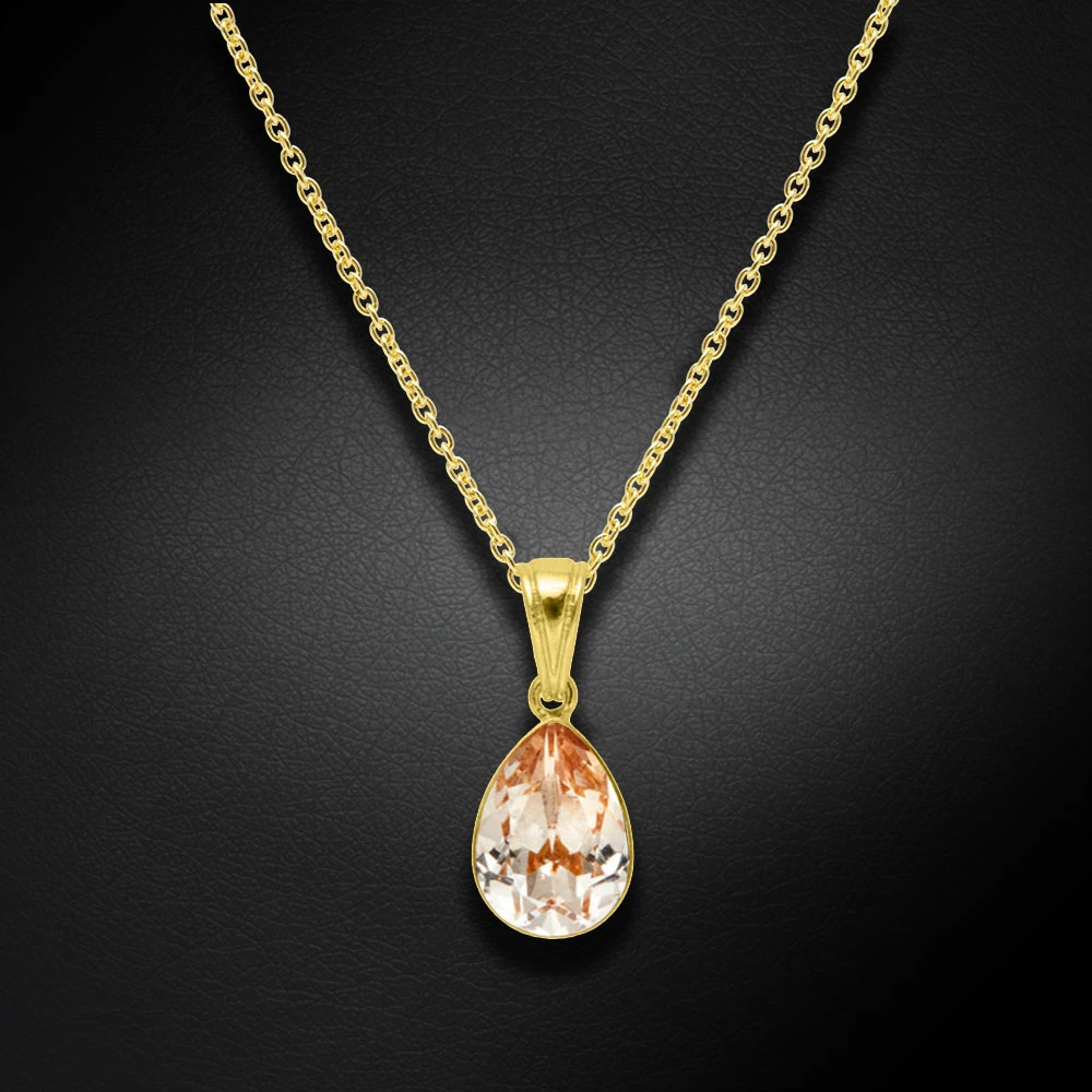 Diamond Sky Jewelry Sidabrinis pakabukas „Crystal Drop (Honey)“ su Preciosa® kristalais