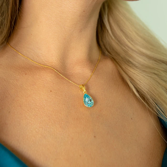 Diamond Sky Jewelry Sidabrinis pakabukas „Crystal Drop (Aqua Bohemica)“ su Preciosa® kristalais