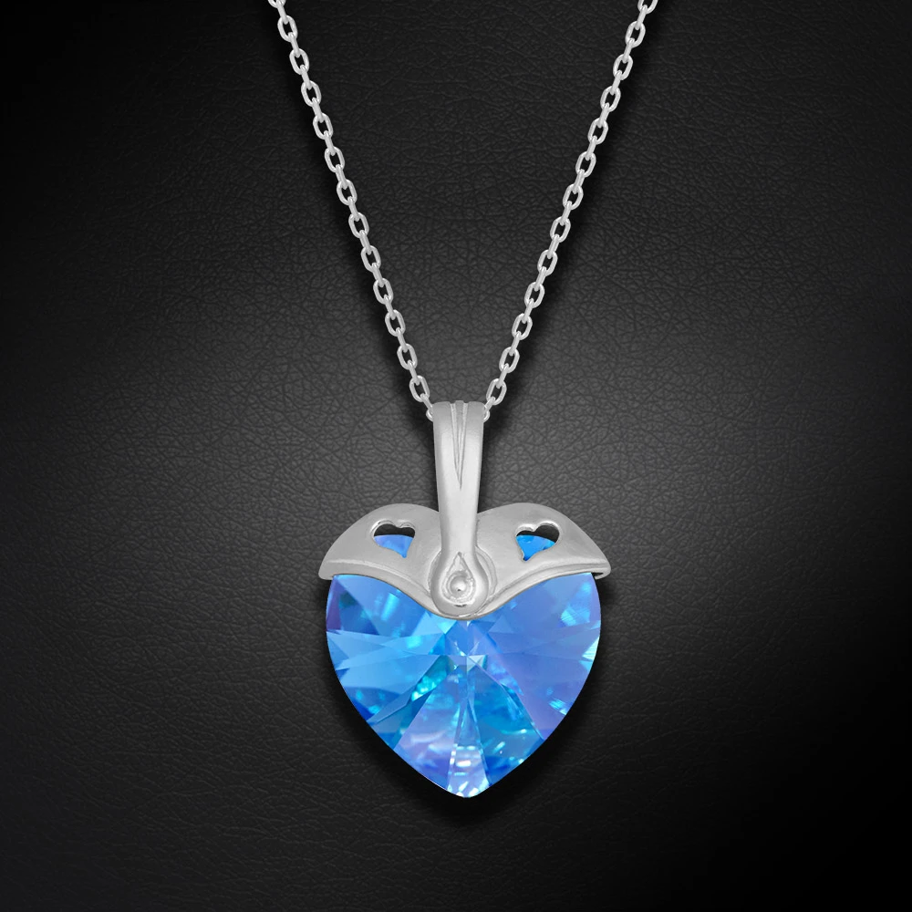 Diamond Sky Jewelry Sidabrinis pakabukas „Cupid (Aquamarine AB)“ su Swarovski® kristalais