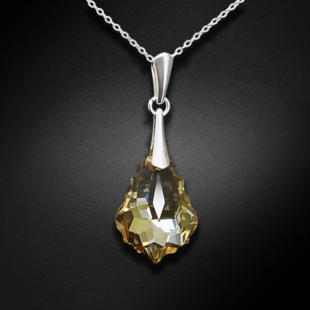 Diamond Sky Jewelry Sidabrinis pakabukas „Baroque IV (Golden Shadow)“ su Swarovski® kristalais
