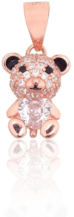 Diamond Sky Jewelry Sidabrinis pakabukas su cirkoniais ir emaliu „Bear“