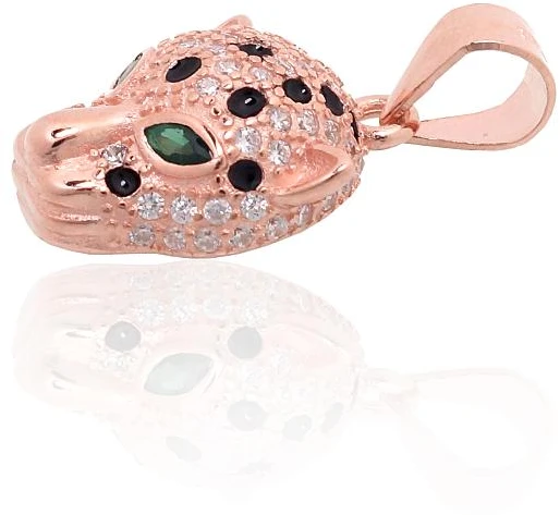 Diamond Sky Jewelry Sidabrinis pakabukas su cirkoniais ir emaliu „Panthera“