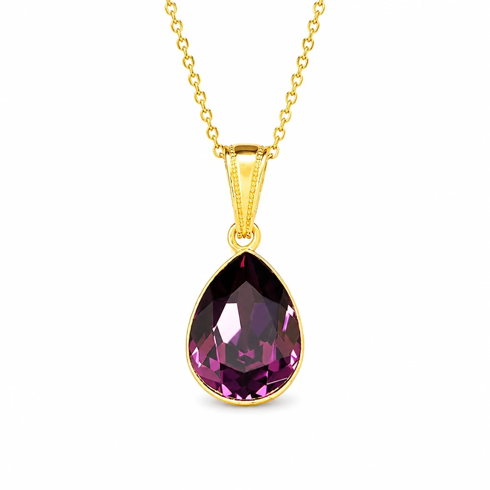 Diamond Sky Jewelry Sidabrinis pakabukas „Crystal Drop (Amethyst)“ su Preciosa® kristalais