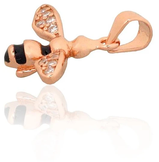 Diamond Sky Jewelry Sidabrinis pakabukas su cirkoniais ir emaliu „Pchelka II“