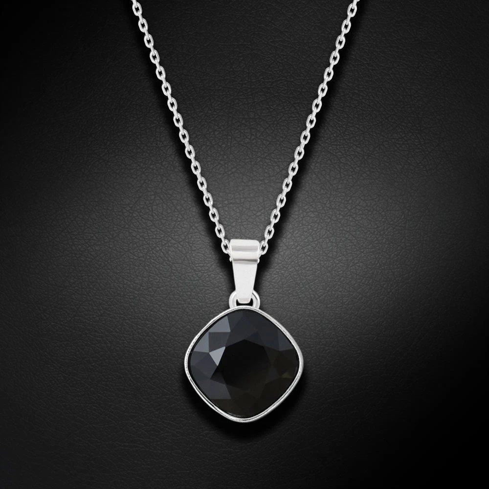 Diamond Sky Jewelry Sidabrinis pakabukas „Glare II (Jet)“ su Swarovski® kristalais