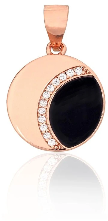 Diamond Sky Jewelry Sidabrinis pakabukas su cirkoniais ir emaliu „Eclipse II“