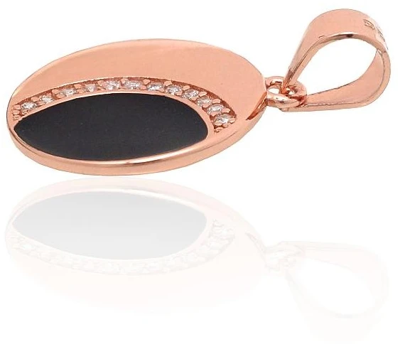 Diamond Sky Jewelry Sidabrinis pakabukas su cirkoniais ir emaliu „Eclipse II“