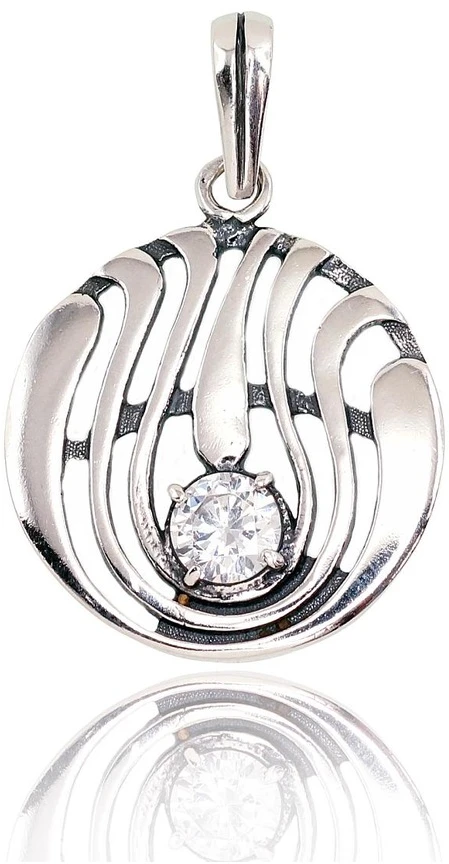 Diamond Sky Jewelry Sidabrinis pakabukas su cirkoniais „Sidabrinis Current“