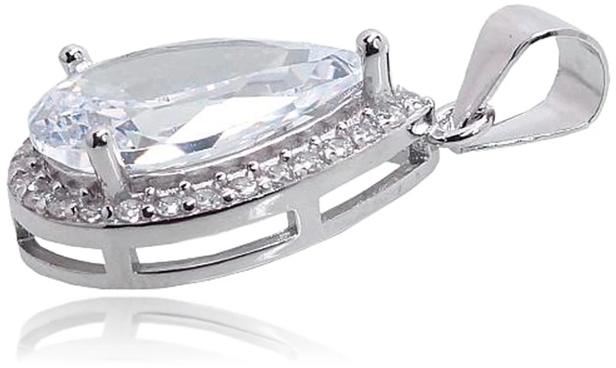 Diamond Sky Jewelry Sidabrinis pakabukas su cirkoniais „Kristalo Lašas II“