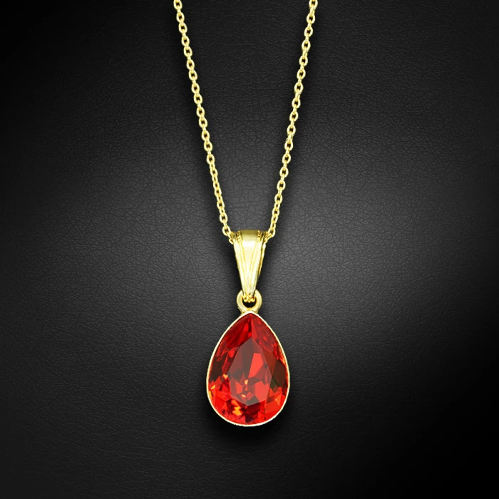 Diamond Sky Jewelry Sidabrinis pakabukas „Crystal Drop (Light Siam)“ su Preciosa® kristalais