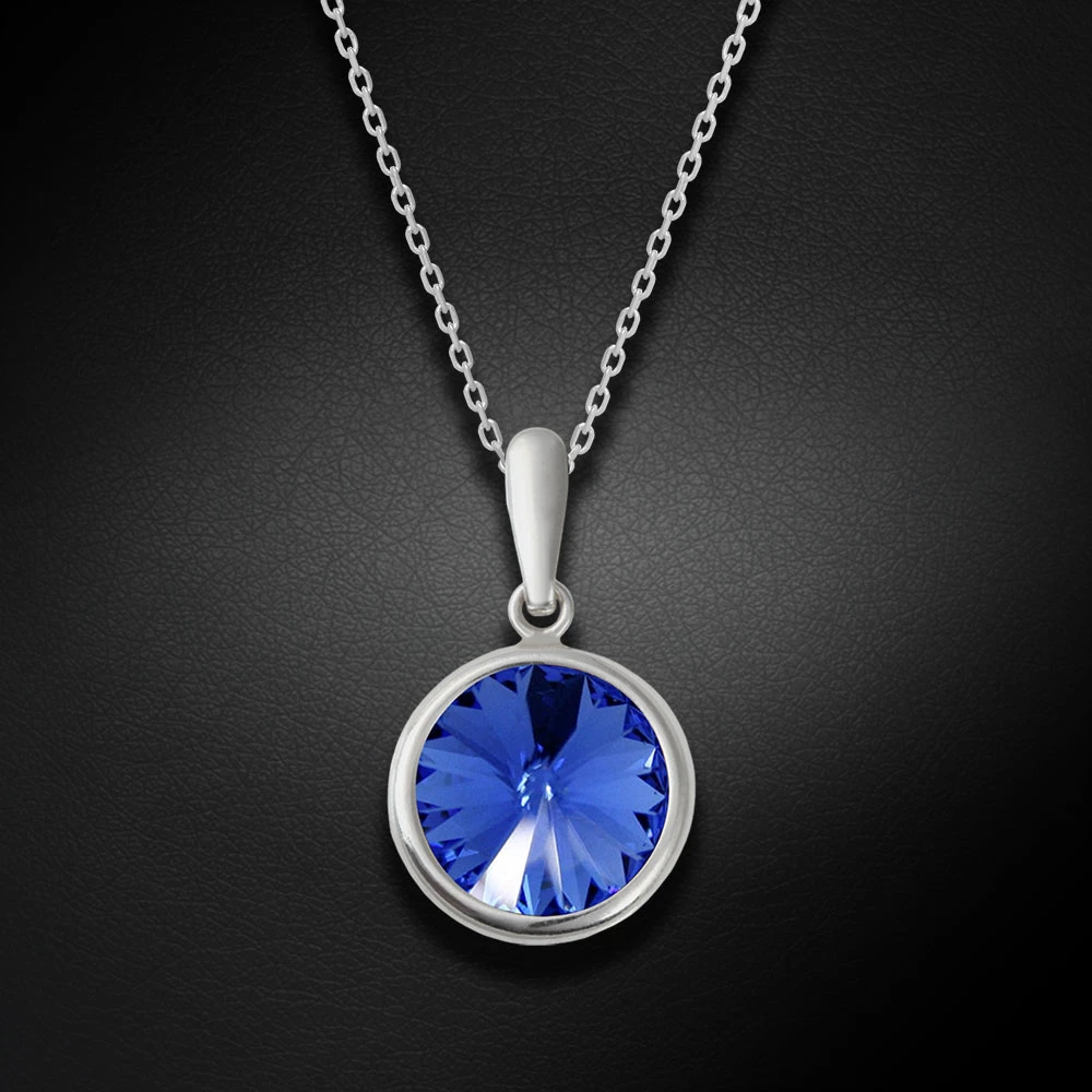 Diamond Sky Jewelry Sidabrinis pakabukas „Clarice (Sapphire)“ su Swarovski® kristalais