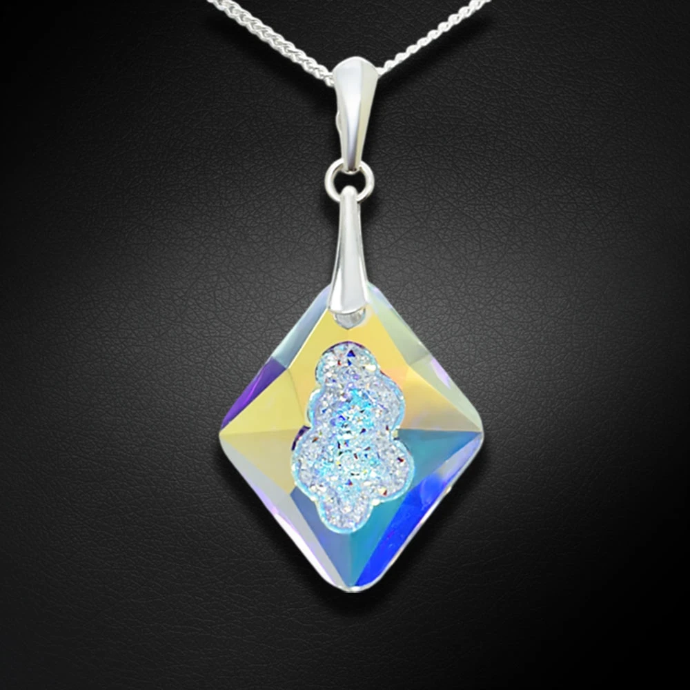 Diamond Sky Jewelry Sidabrinis pakabukas „Growing Crystal (Aurora Borealis)“ su Swarovski® kristalais