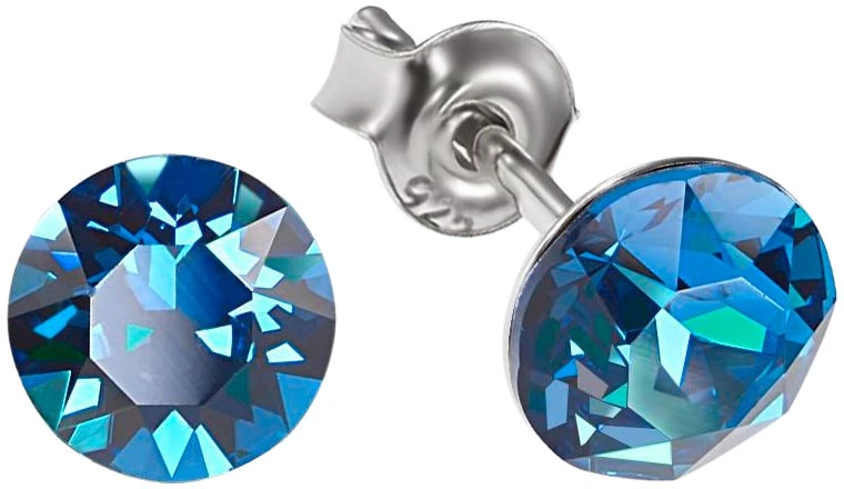 Diamond Sky Jewelry Sidabrinis papuošalų rinkinys moterims „Classic (Bermuda Mėlyna)“ su Swarovski® kristalais