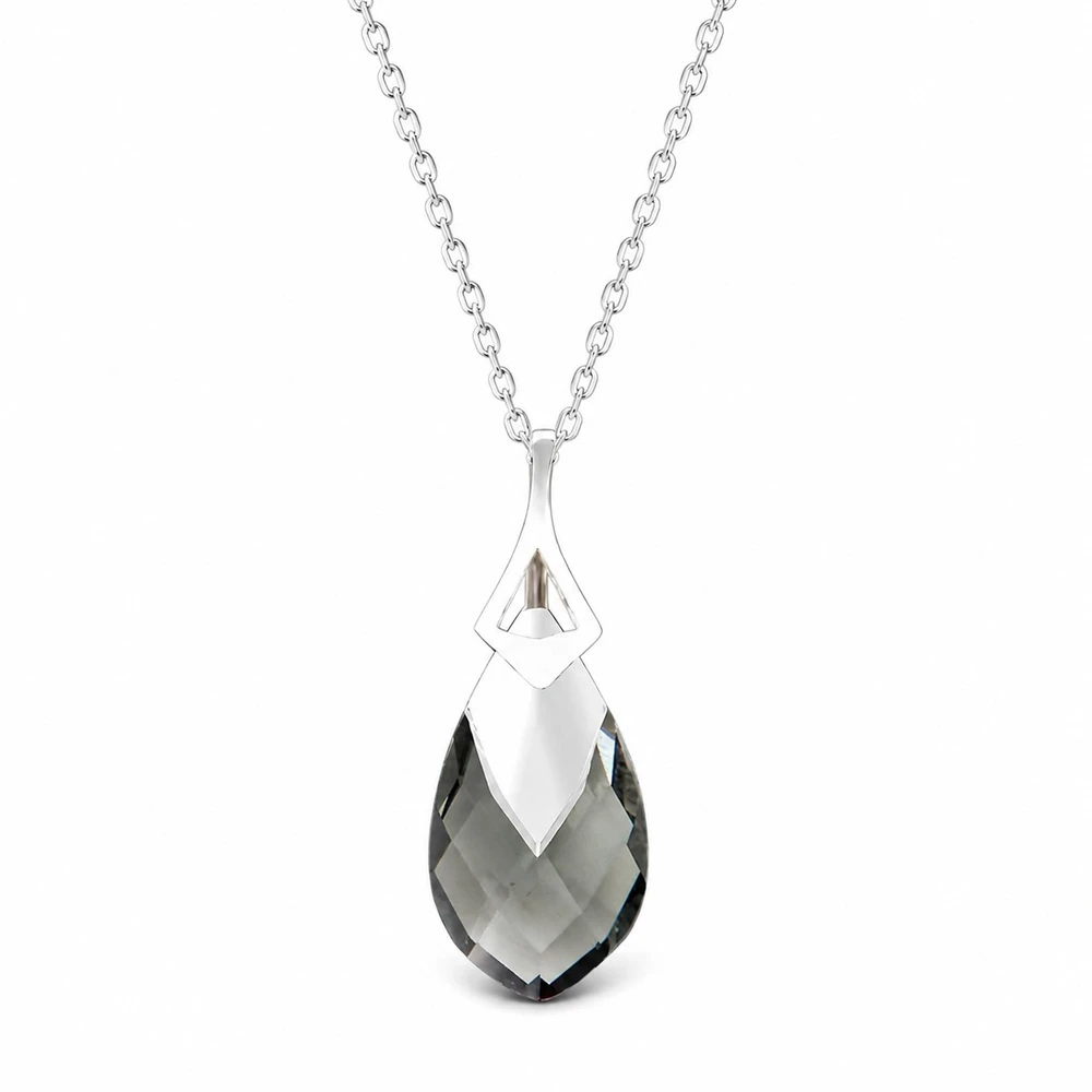 Diamond Sky Jewelry Sidabrinis papuošalų rinkinys moterims „Baroque II (Juodas Diamond Light Chrome)“ su Swarovski® kristalais