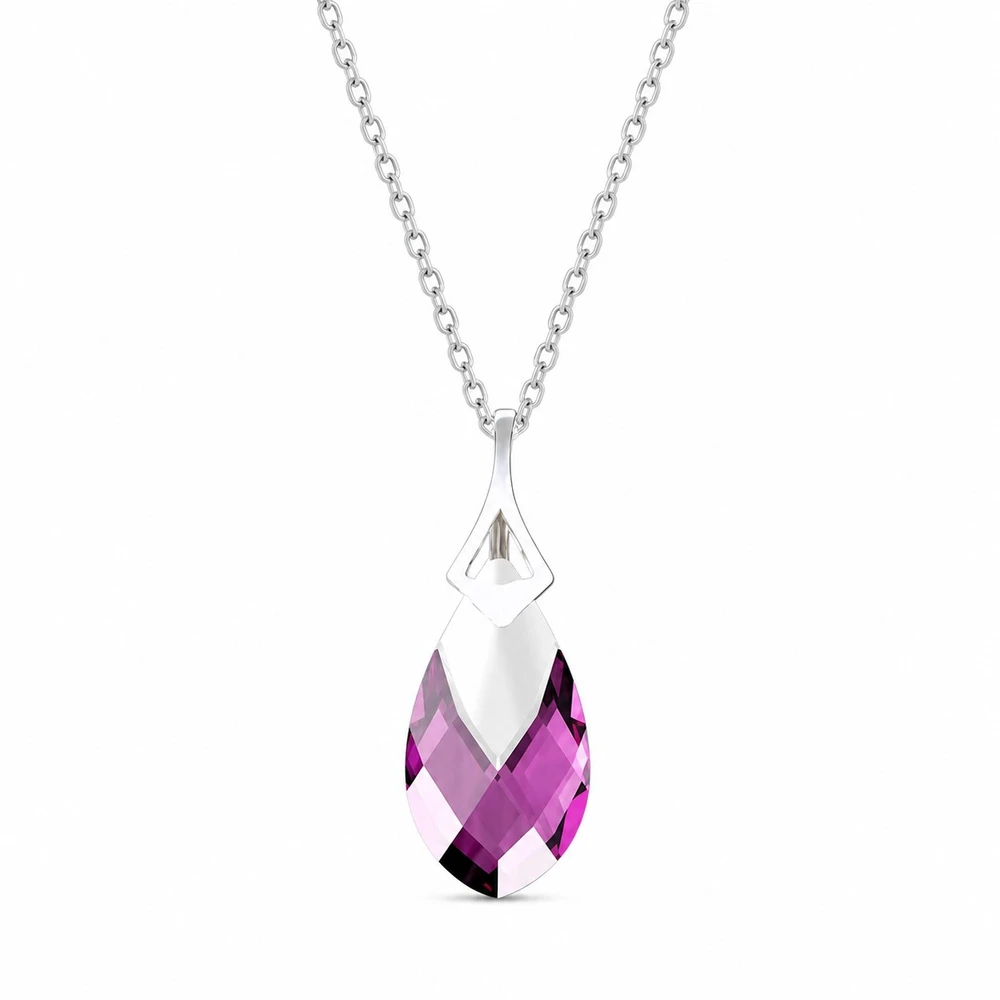 Diamond Sky Jewelry Sidabrinis papuošalų rinkinys moterims DiamondSky „Baroque II (Amethyst Light Chrome)“ su Swarovski kristalais