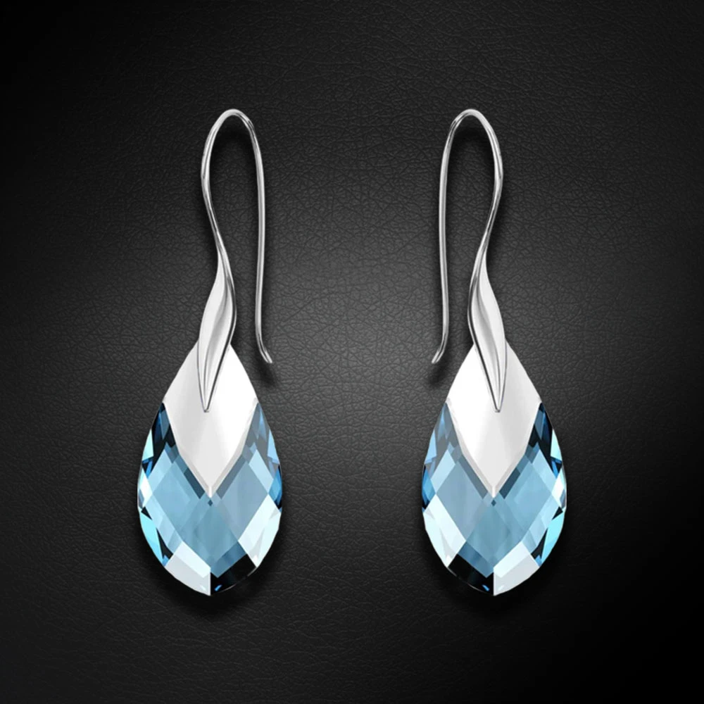 Diamond Sky Jewelry Sidabrinis papuošalų rinkinys moterims „Baroque II (Aquamarine Light Chrome)“ su Swarovski® kristalais