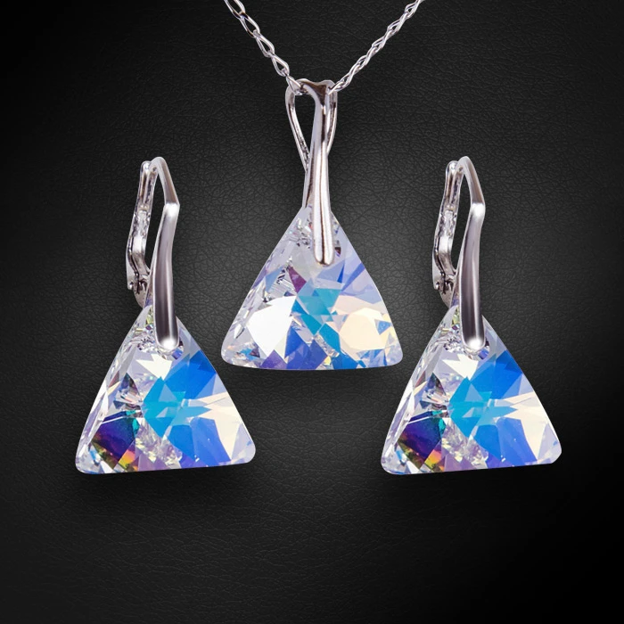 Diamond Sky Jewelry Sidabrinis papuošalų rinkinys moterims „Osiris (Aurora Borealis)“ su Swarovski® kristalais