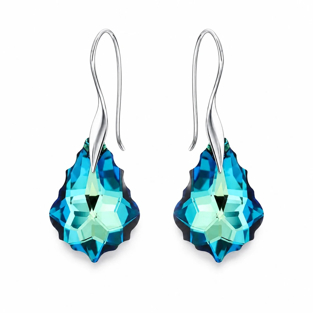 Diamond Sky Jewelry Sidabrinis papuošalų rinkinys moterims DiamondSky „Baroque IV (Bermuda Mėlyna)“ su Swarovski kristalais
