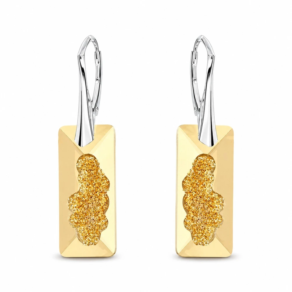 Diamond Sky Jewelry Sidabrinis papuošalų rinkinys moterims DiamondSky „Growing Crystal II (Golden Shadow)“ su Swarovski kristalais
