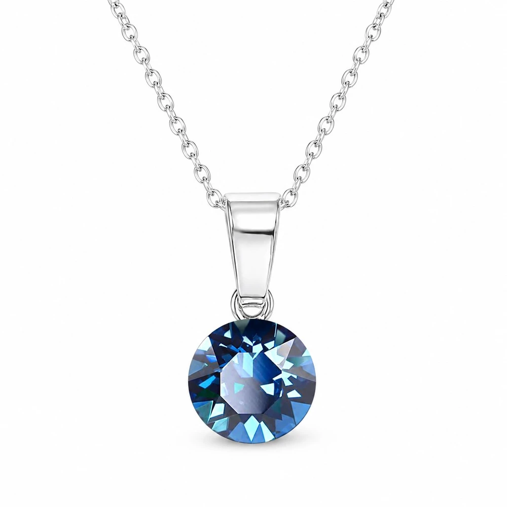 Diamond Sky Jewelry Sidabrinis papuošalų rinkinys moterims „Classic (Bermuda Mėlyna)“ su Swarovski® kristalais