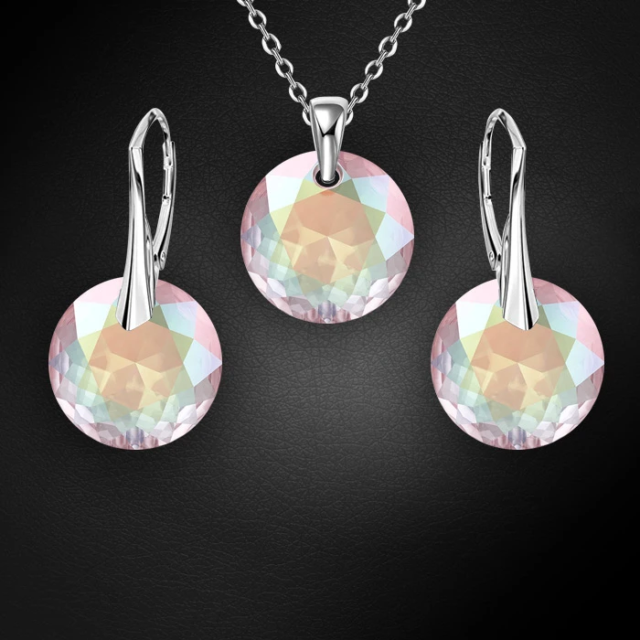 Diamond Sky Jewelry Sidabrinis papuošalų rinkinys moterims „Marianne (Aurora Borealis)“ su Swarovski® kristalais