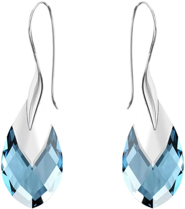 Diamond Sky Jewelry Sidabrinis papuošalų rinkinys moterims „Baroque II (Aquamarine Light Chrome)“ su Swarovski® kristalais